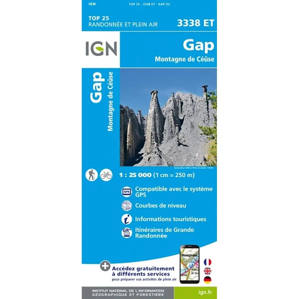IGN Top 25 Gap - Montagne de Ceüse /3338ET