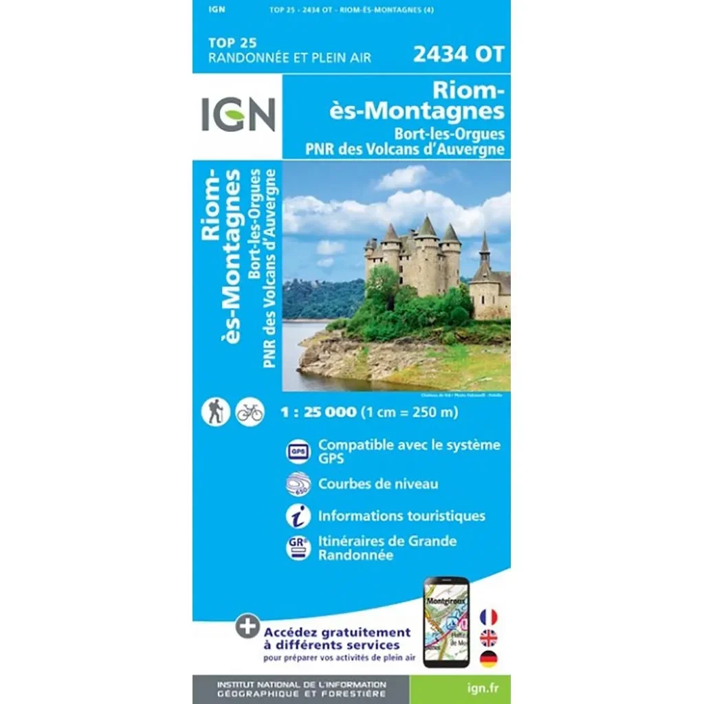 IGN Top 25 Riom Es Montagne /2434OT