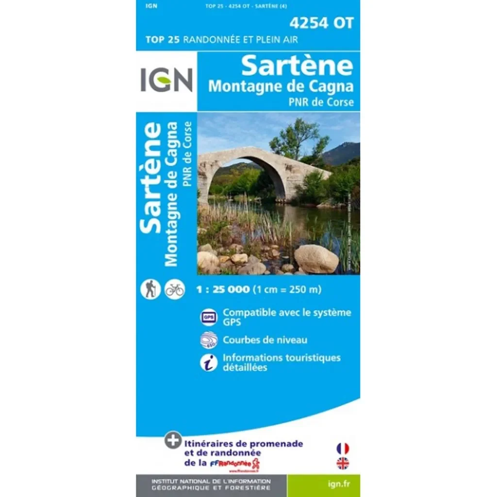 IGN Top 25 Sartene - Montagne de Cagna /4254OT