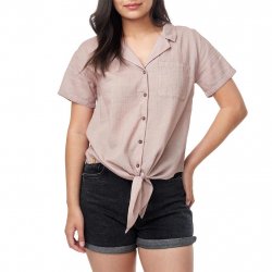 Acheter TENTREE Isa Tie Front Shirt W /brulwood rose micro bandes