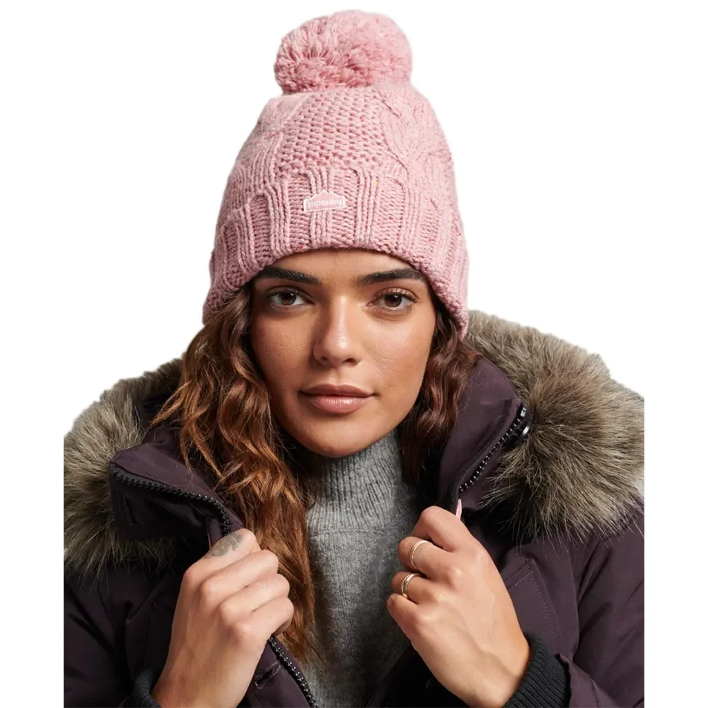 SUPERDRY Vintage Cable Beanie /rose tweed