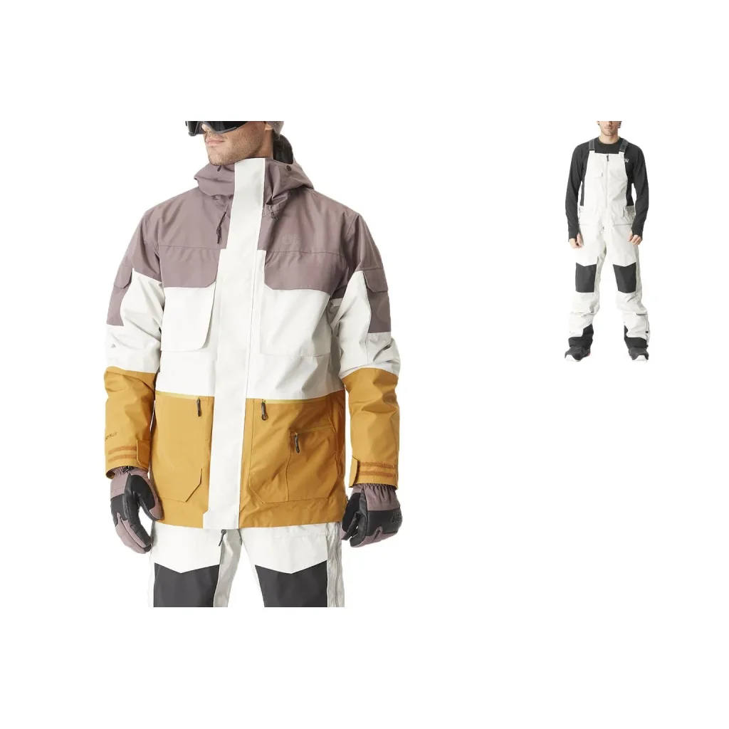 PICTURE ORGANIC U99 Veste /harbor gris bois thrush + PICTURE ORGANIC U66 Bib Pantalon /harbor gris