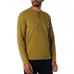 Acheter NO EXCESS T Shirt Long Sleeve Granddad Melange /foncé greenolive