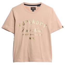 Acheter SUPERDRY Luxe Metallic Logo T Shirt /vintage blush rose