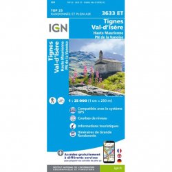 Acheter IGN Top 25 Tignes Val d'Isere Haute Maurienne /3633et