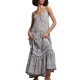 SUPERDRY Vintage Long Beach Cami Dress /maze motif marine