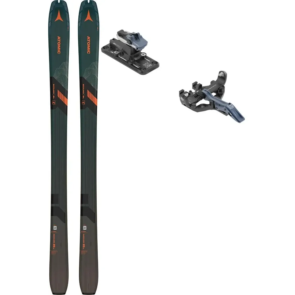ATOMIC Backland 89 Sl /grey orange + Fix ATK Kuluar 12 Superlight /dark blue