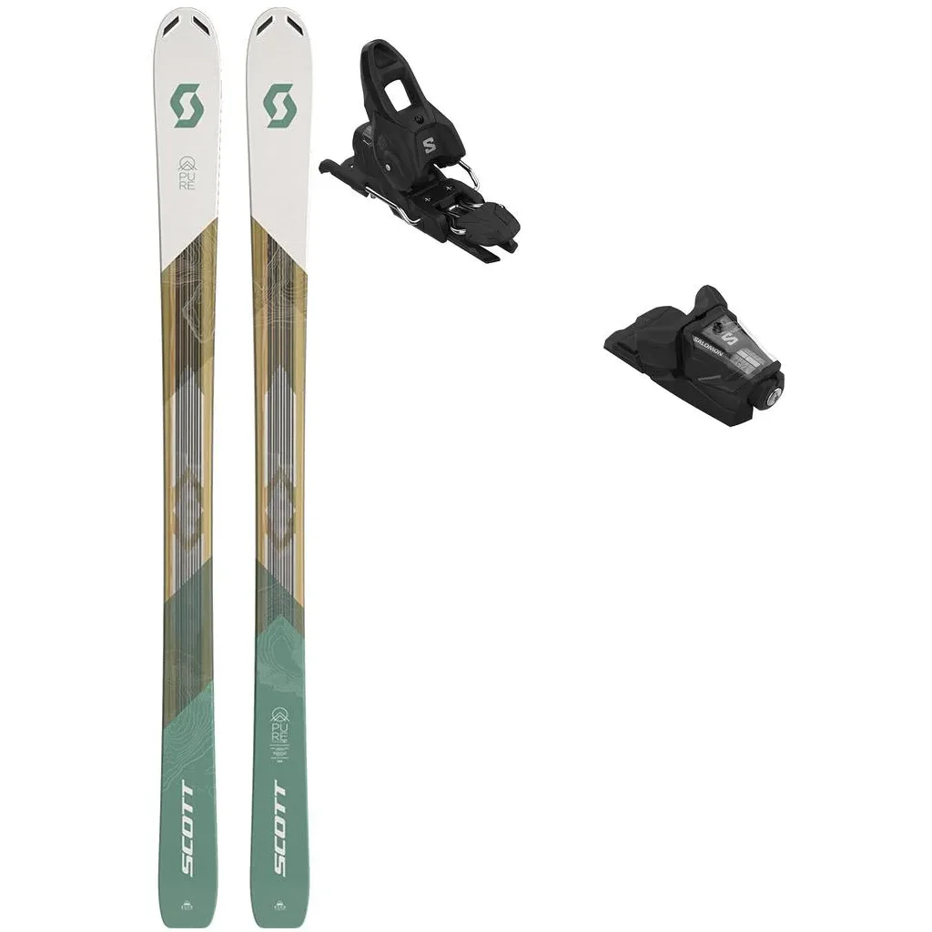 SCOTT Pure Mission 98Ti W + Fix SALOMON Stage 10 Gw /noir