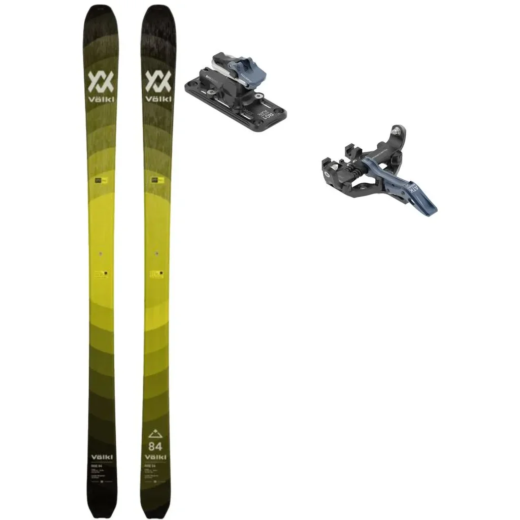 VOLKL Rise 84 /noir jaune + Fix ATK Kuluar 12 Superlight /bleu marine