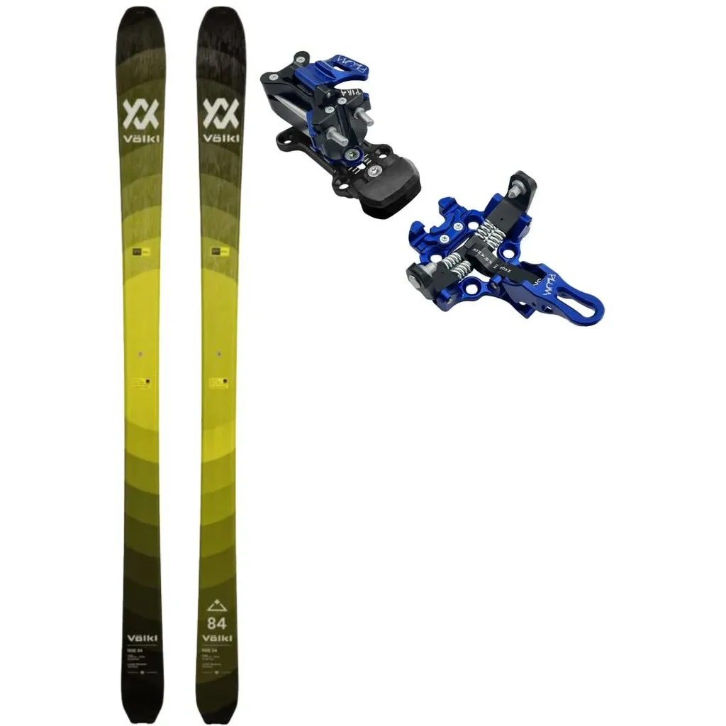 VOLKL Rise 84 /noir jaune + Fix PLUM Pika /bleu