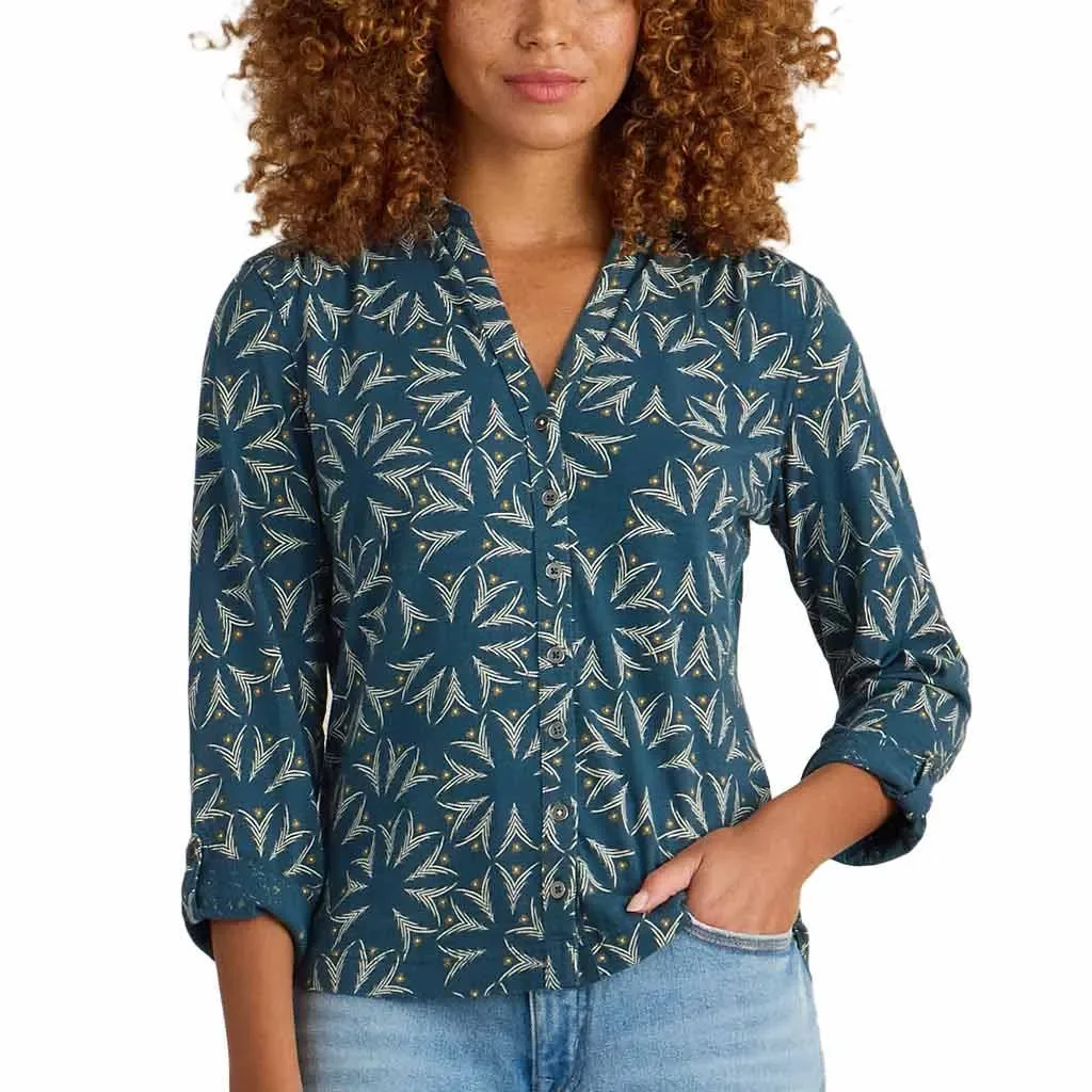 WHITE STUFF Annie Jersey Shirt /teal multi