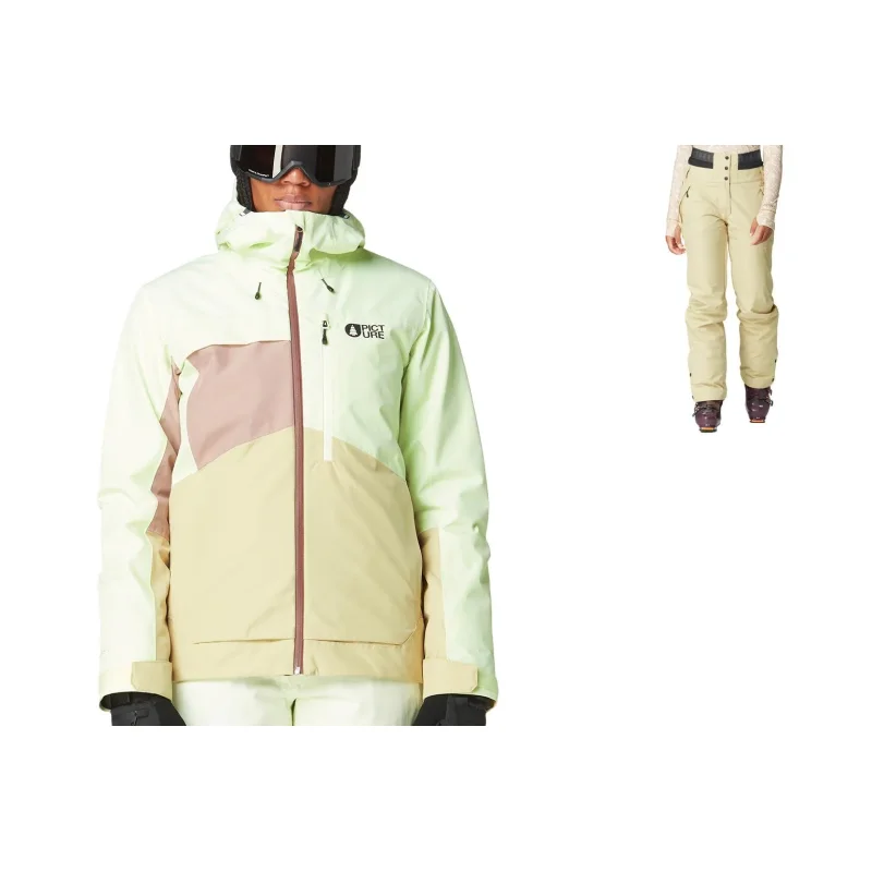 PICTURE ORGANIC Seen Jacket lime cream hemp roebuck PICTURE ORGANIC Treva Pants hemp SKI AND SNOW JACKET