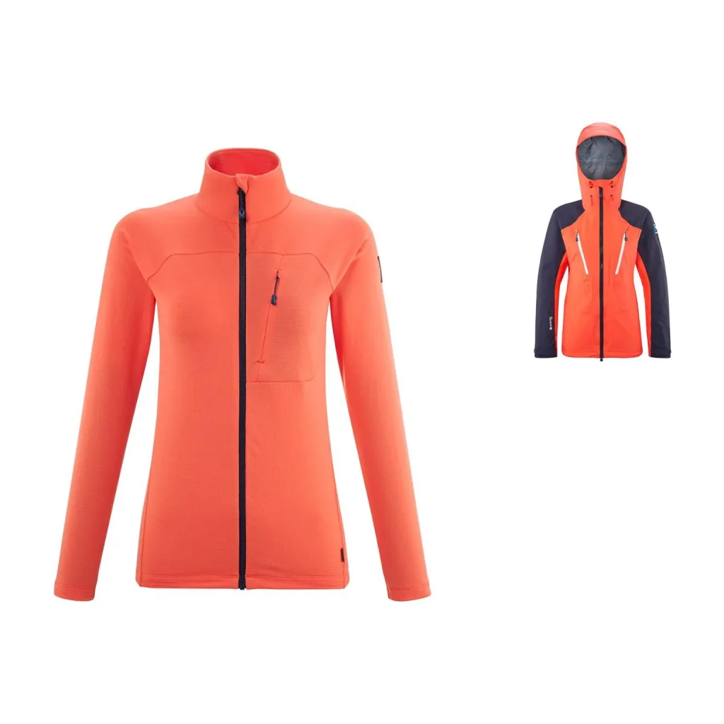 MILLET Trilogy Lightgrid Veste W /corail chrome + MILLET Trilogy V Icon Gtx Veste W /corail saphir