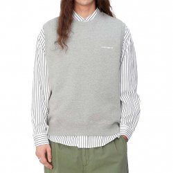 Acheter CARHARTT WIP Script Vest Sweatshirt /gris chiné blanc