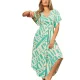 LPB LES PETITES BOMBES Robe Dory /motif vert puzzle