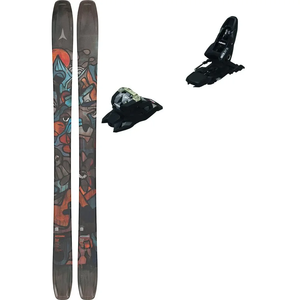 ATOMIC Bent 100 /multicolor + Fix MARKER Squire 11 /black