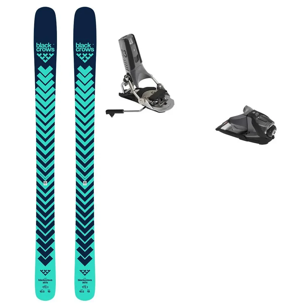 BLACK CROWS Atris /turquoise + Fix LOOK Pivot 2.0 13 Gw Freins 115 /noir metal