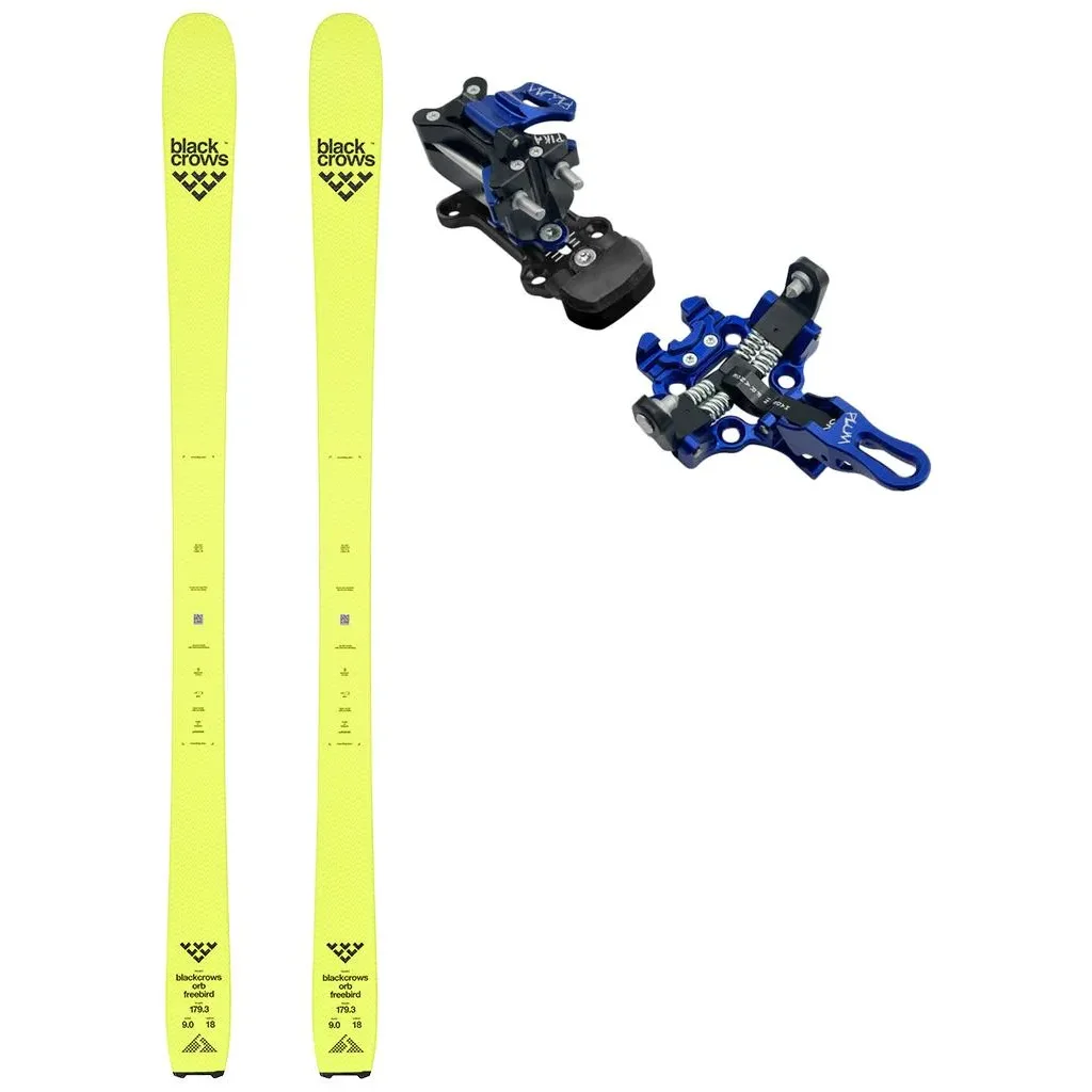 BLACK CROWS Orb Freebird /jaune + Fix PLUM Pika /bleu