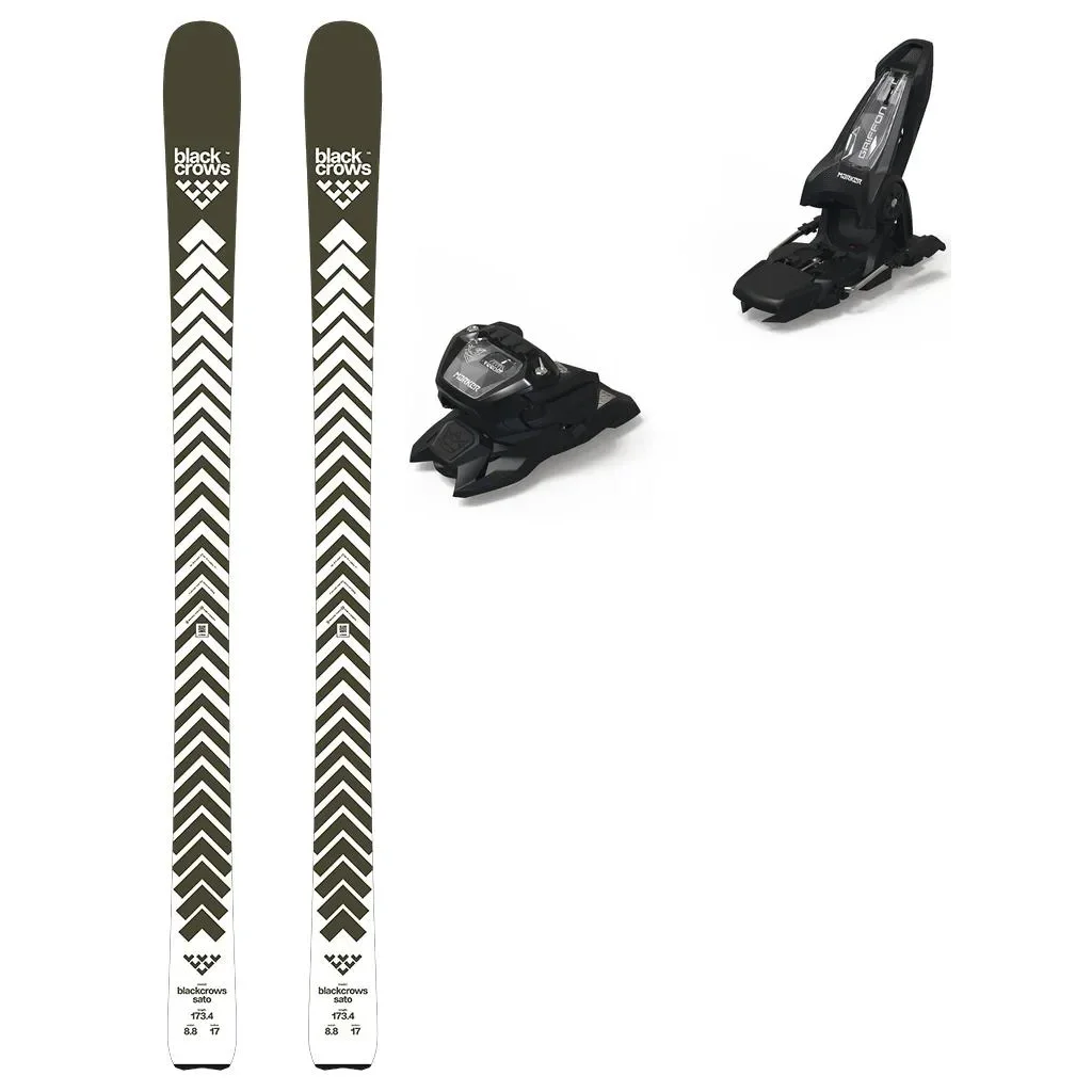 BLACK CROWS Sato /olive + Fix MARKER Griffon 13 ID /black