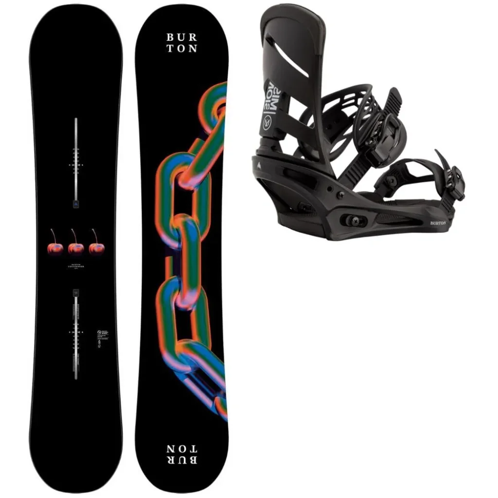 BURTON Cultivator Flat Top Wide + Fix BURTON Mission /noir