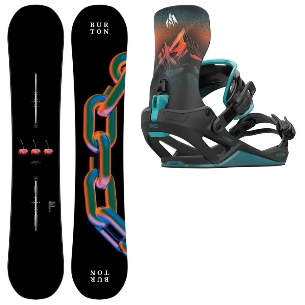 BURTON Cultivator Flat Top Wide + Fix JONES Mercury Fase Blue Art