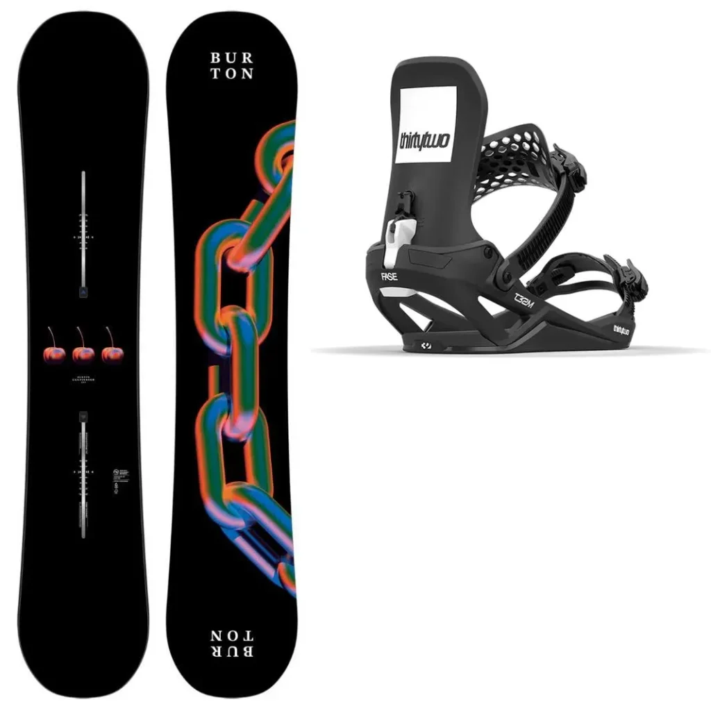 BURTON Cultivator Flat Top Wide + Fix THIRTYTWO T32M Fase /black