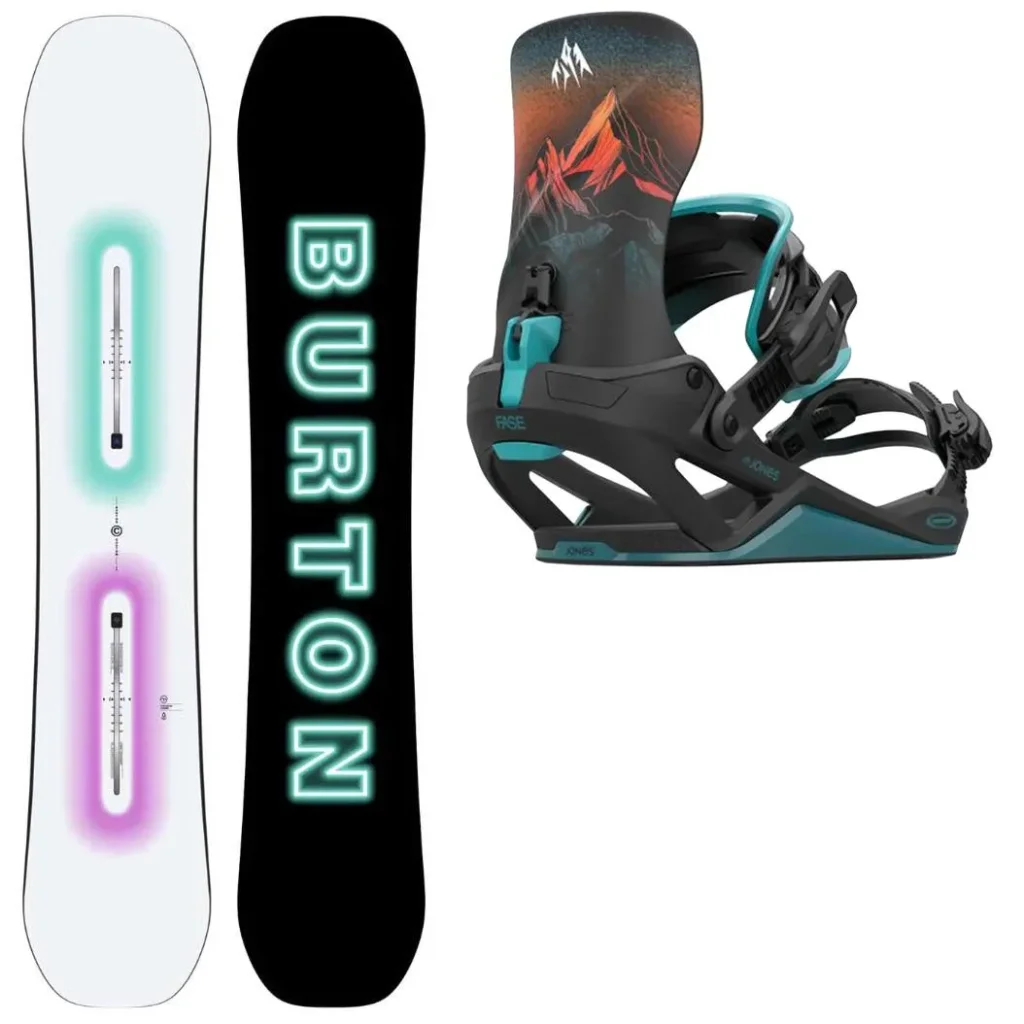 BURTON Custom Glow Wide + Fix JONES Mercury Fase Blue Art