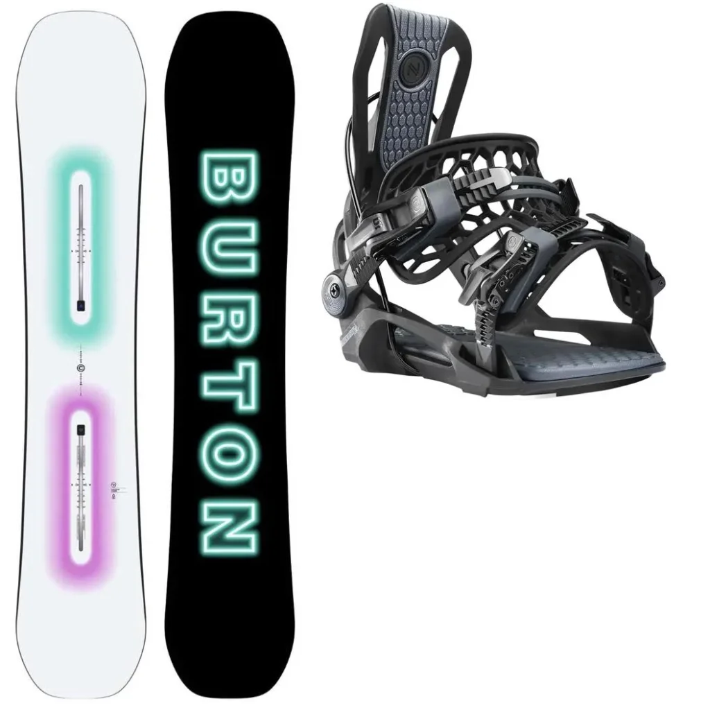 BURTON Custom Glow Wide + Fix NIDECKER Flow Fenix /noir