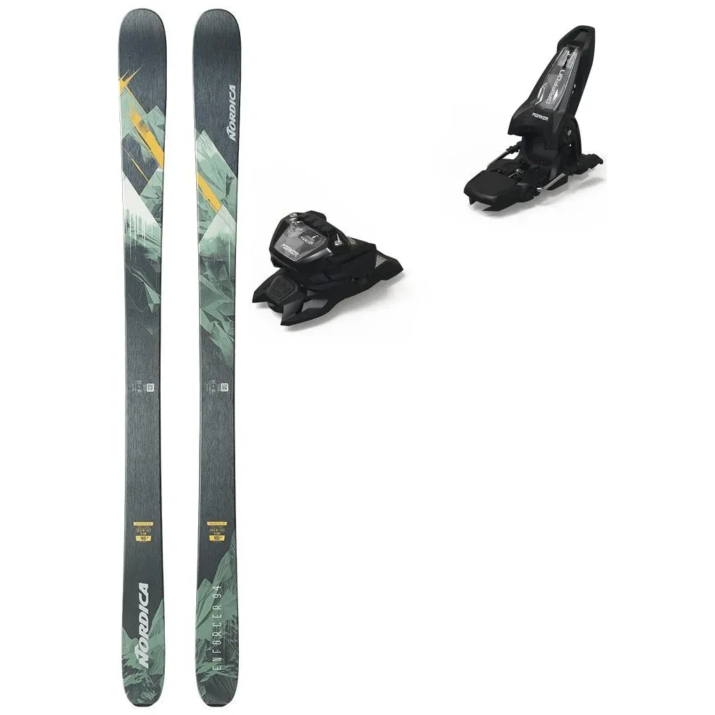 NORDICA Enforcer 94 /orange vert noir + Fix MARKER Griffon 13 ID /black
