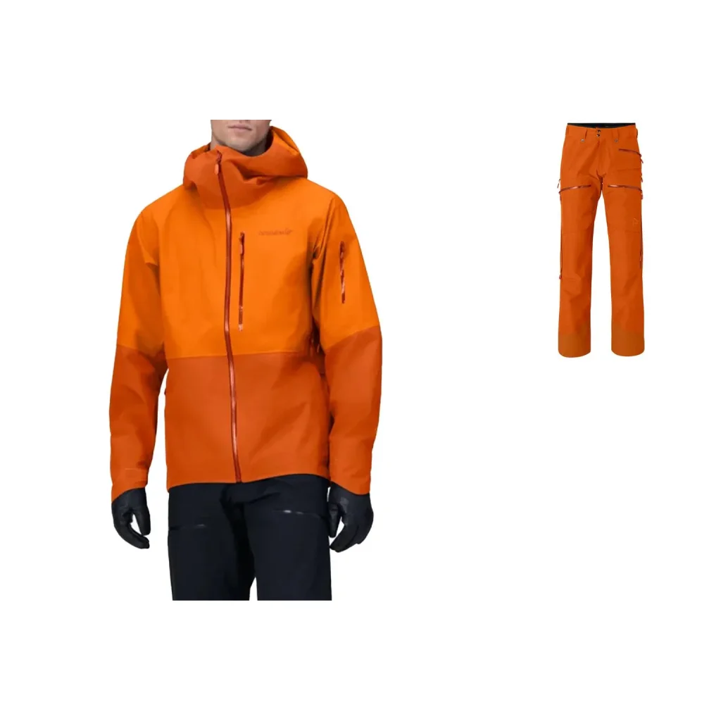 NORRØNA Lofoten Gore-Tex Jacket /gold flame + NORRØNA Lofoten Gore-Tex Insulated Pants /gold flame