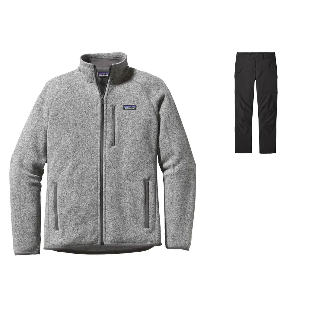 PATAGONIA Better Sweater Veste /stonewash + PATAGONIA Point Peak Trail Pantalon Regular /noir