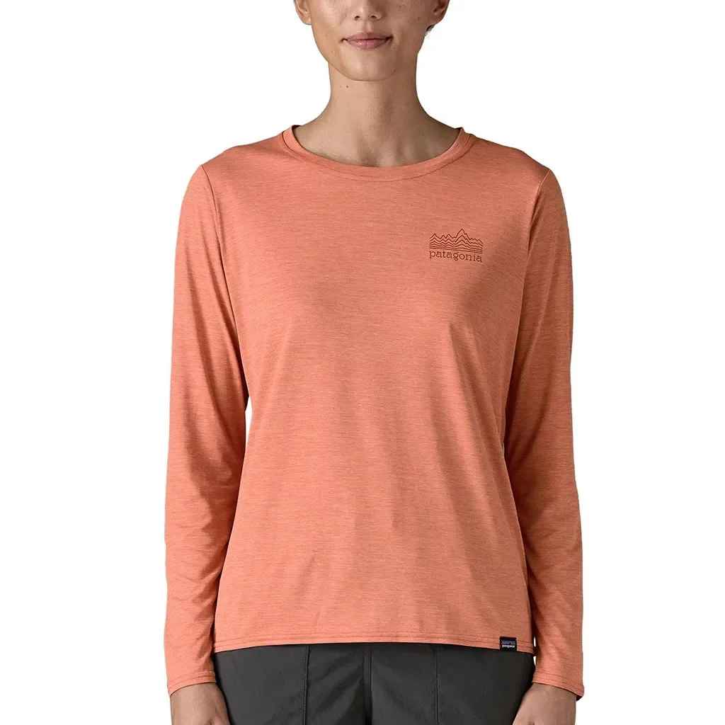 PATAGONIA Cap Cool Daily Graphic L/s Shirt W /strataspire moment pink x-dye