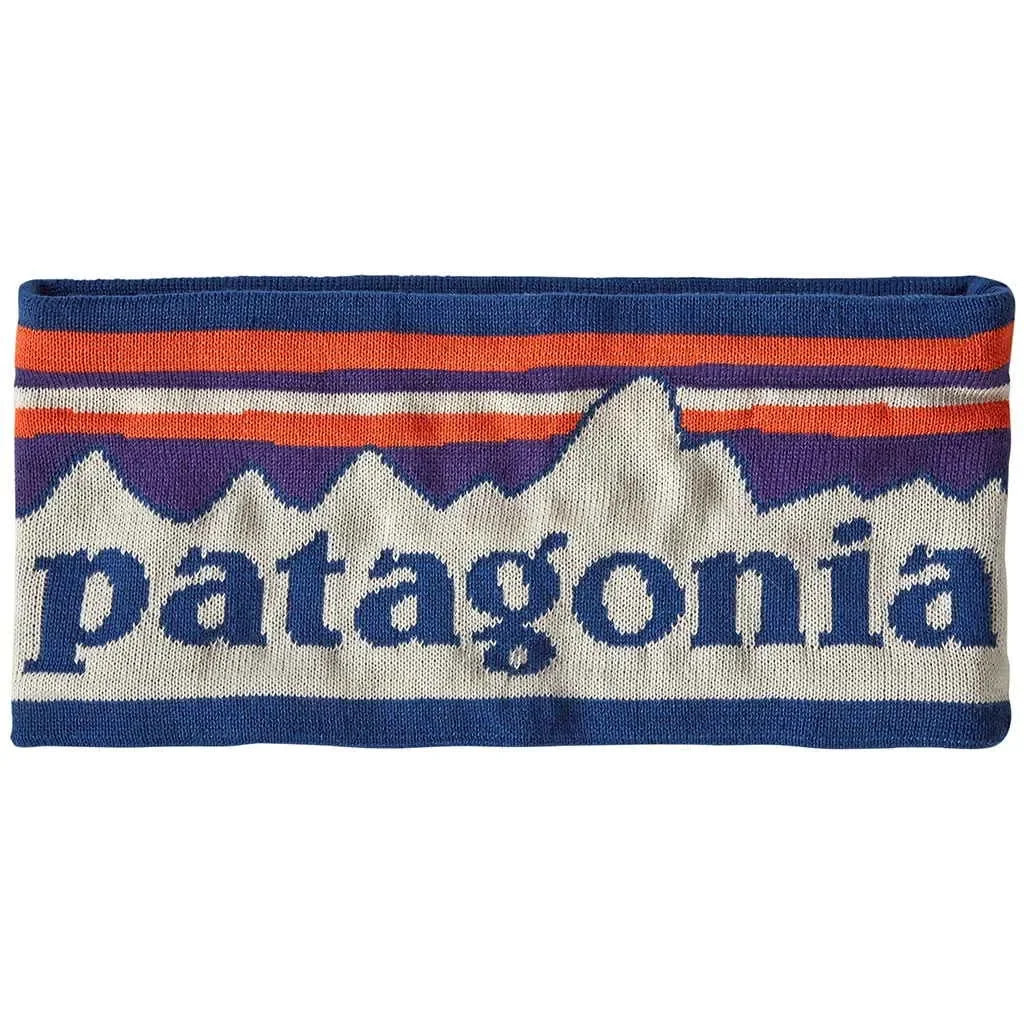 PATAGONIA Powder Town Headband W /Fitz Roy Sunrise Knit Birch White