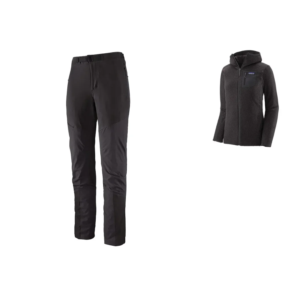 PATAGONIA Terravia Alpine Pants W /black + PATAGONIA R1 Air Full Zip Hoody W /black