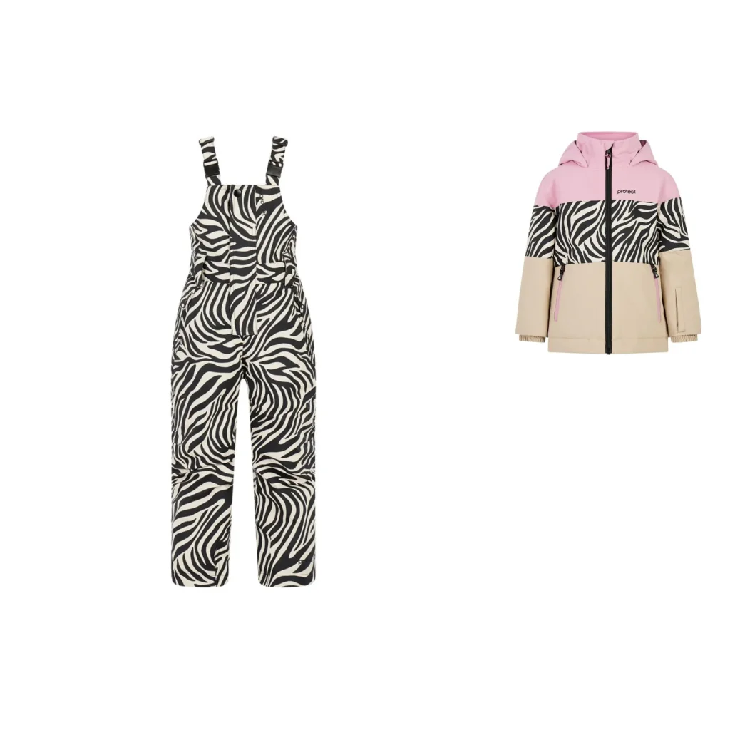 PROTEST PRTTuvai Td Salopette /true noir + PROTEST PRTPleuni Td Snowjacket /vintage rose