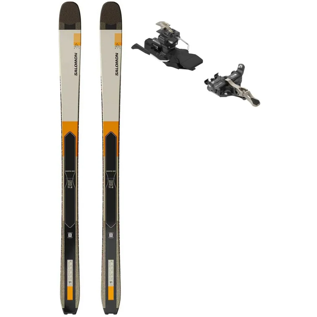 SALOMON Mtn 91 Carbon /almond milk black turmeric + Fix ATK Crest 10 /Freins 97 mm /dark bronze