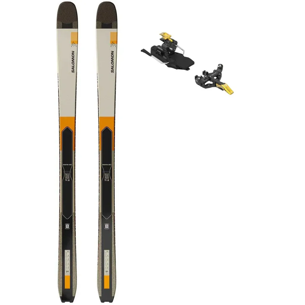 SALOMON Mtn 91 Carbon /almond milk black turmeric + Fix ATK Rt 10 Evo /freins 97mm