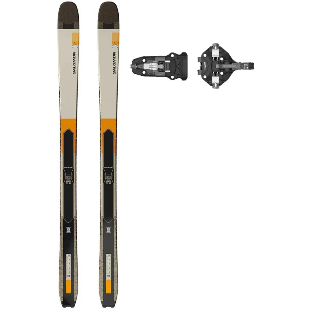 SALOMON Mtn 91 Carbon /almond milk black turmeric + Fix ATK V-Crest 10 LT /black titanium