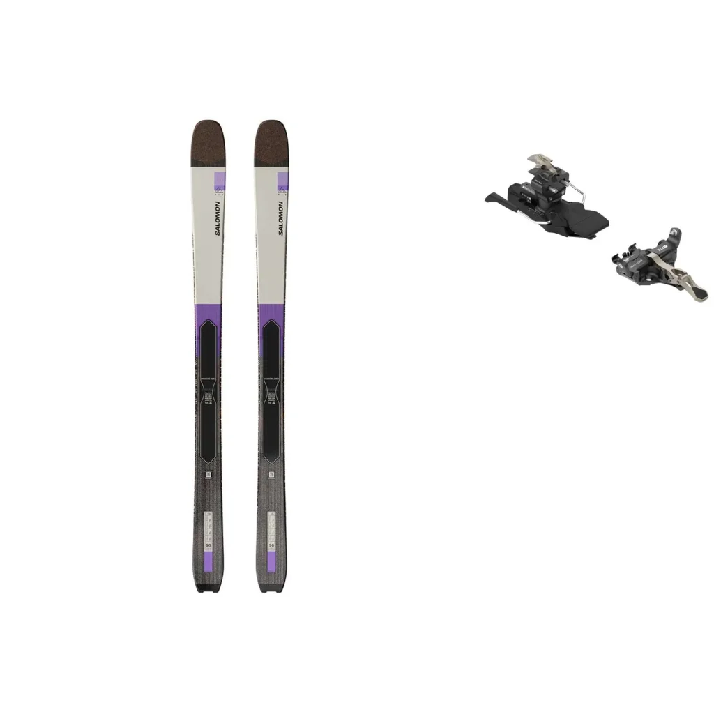 SALOMON Mtn 96 Carbon /almond milk black purple opulence + Fix ATK Crest 10 /Freins 97 mm /dark bronze
