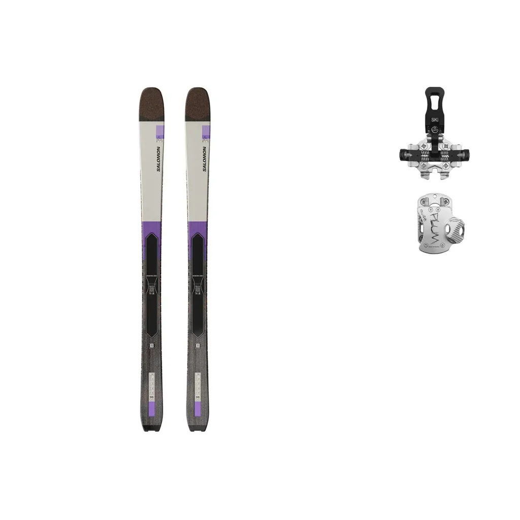 SALOMON Mtn 96 Carbon /almond milk black purple opulence + Fix PLUM Guide 12 /gris
