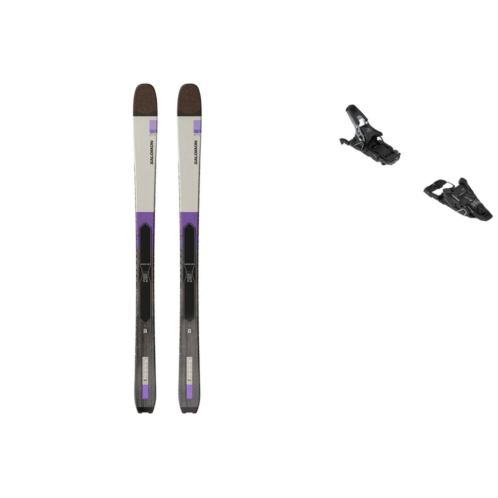 SALOMON Mtn 96 Carbon /almond milk black purple opulence + Fix SALOMON S/Lab Shift² 10 Multinorm /black silver met