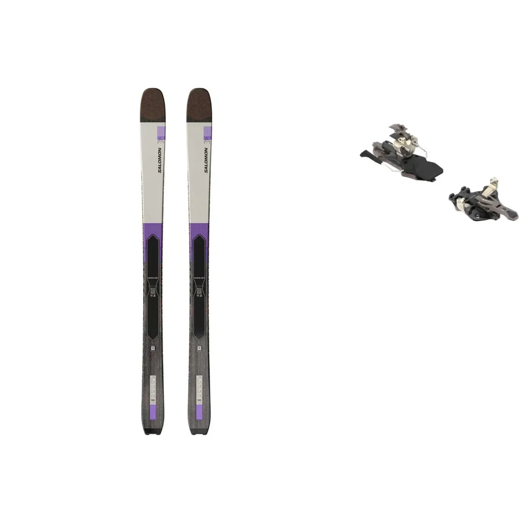SALOMON Mtn 96 Carbon /almond milk noir violet opulence + Fix ATK Raider 13 Evo /frein 97 mm /noir