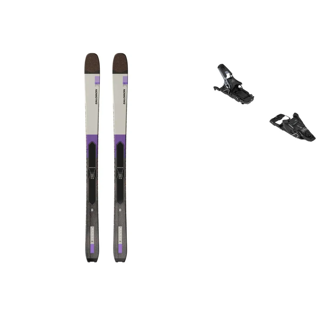 SALOMON Mtn 96 Carbon /almond milk noir violet opulence + Fix SALOMON S/lab shift² 13 multinorm /noir argent met