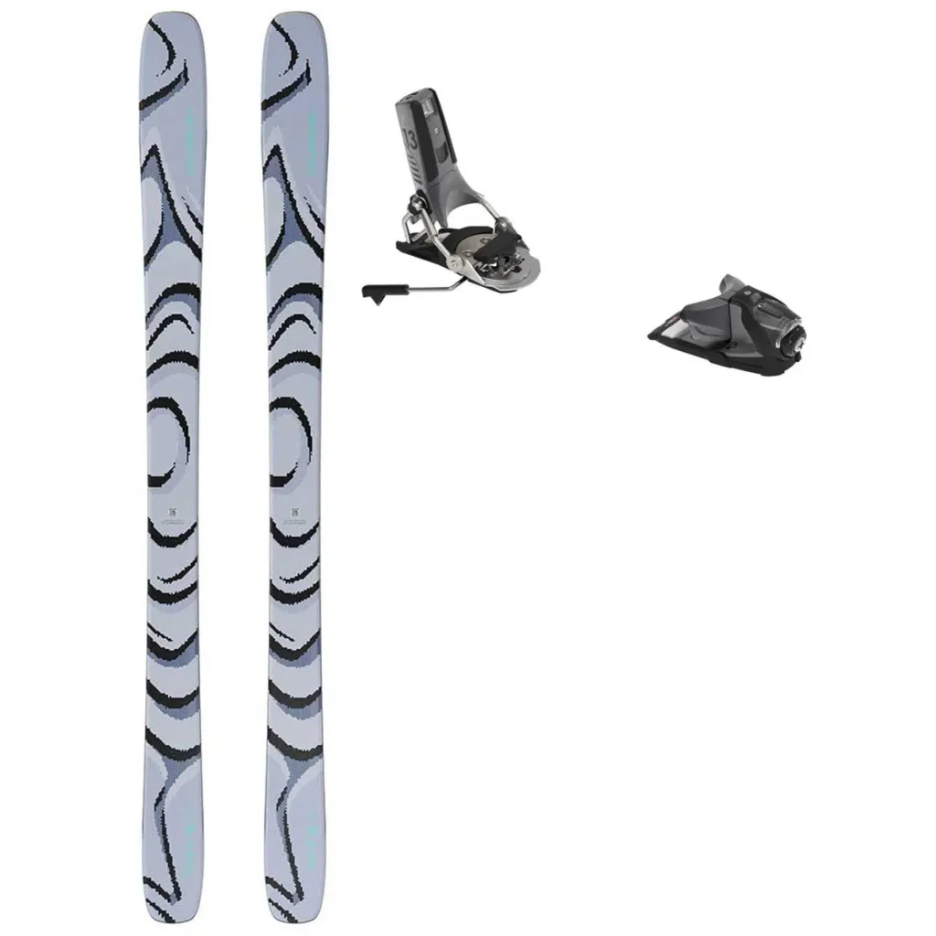 SALOMON Qst 100 /cosmic ciel foncé gris fluo bleu + Fix LOOK Pivot 2.0 13 Gw Freins 115 /noir metal