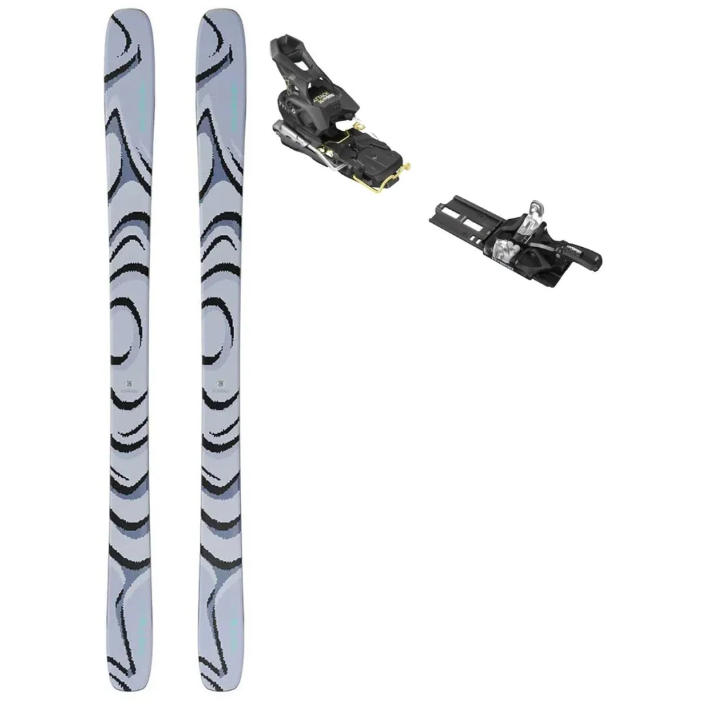 SALOMON Qst 100 /cosmic sky dark grey neon blue + Fix TYROLIA Attack Hybrid 14 Mn /frein 110mm