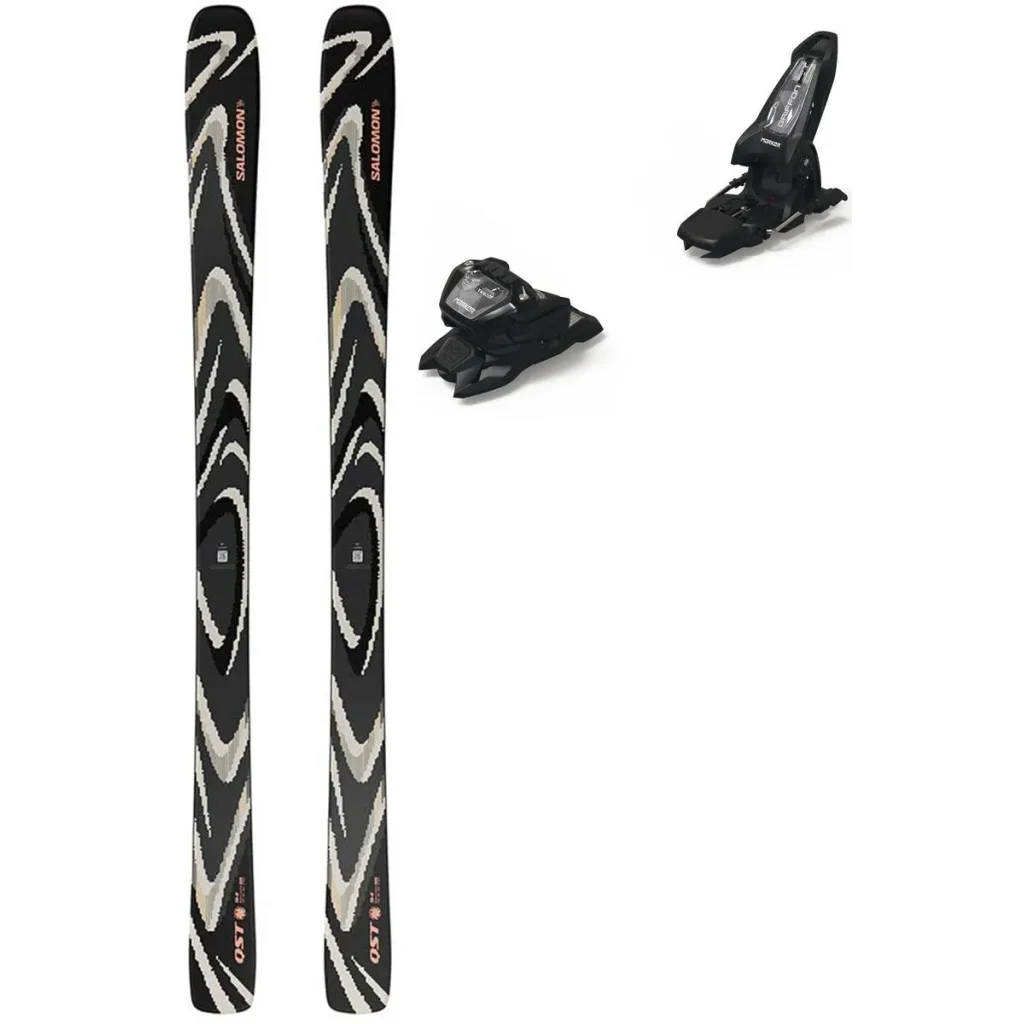 SALOMON Qst 94 /noir almond milk fusion corail + Fix MARKER Griffon 13 ID /noir