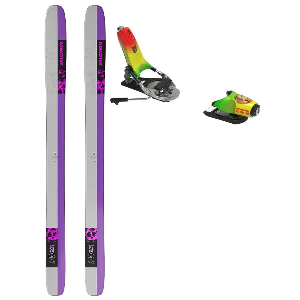 SALOMON Qst X /black shocking pink lunar rock + Fix LOOK Pivot 18 Gw Freins 95 /Forza 3