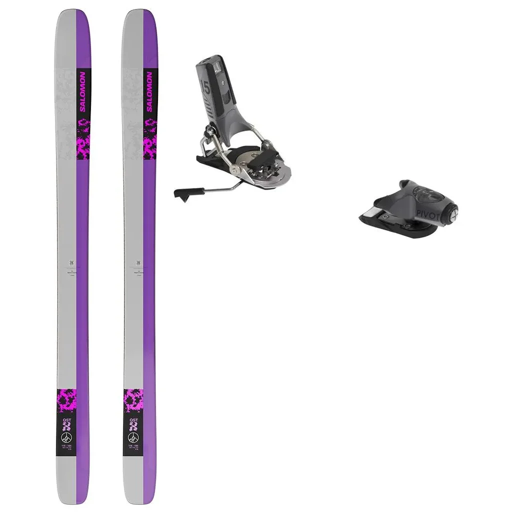 SALOMON Qst X /noir shocking rose lunar rock + Fix LOOK Pivot 2.0 15 Gw Freins 115 /noir metal