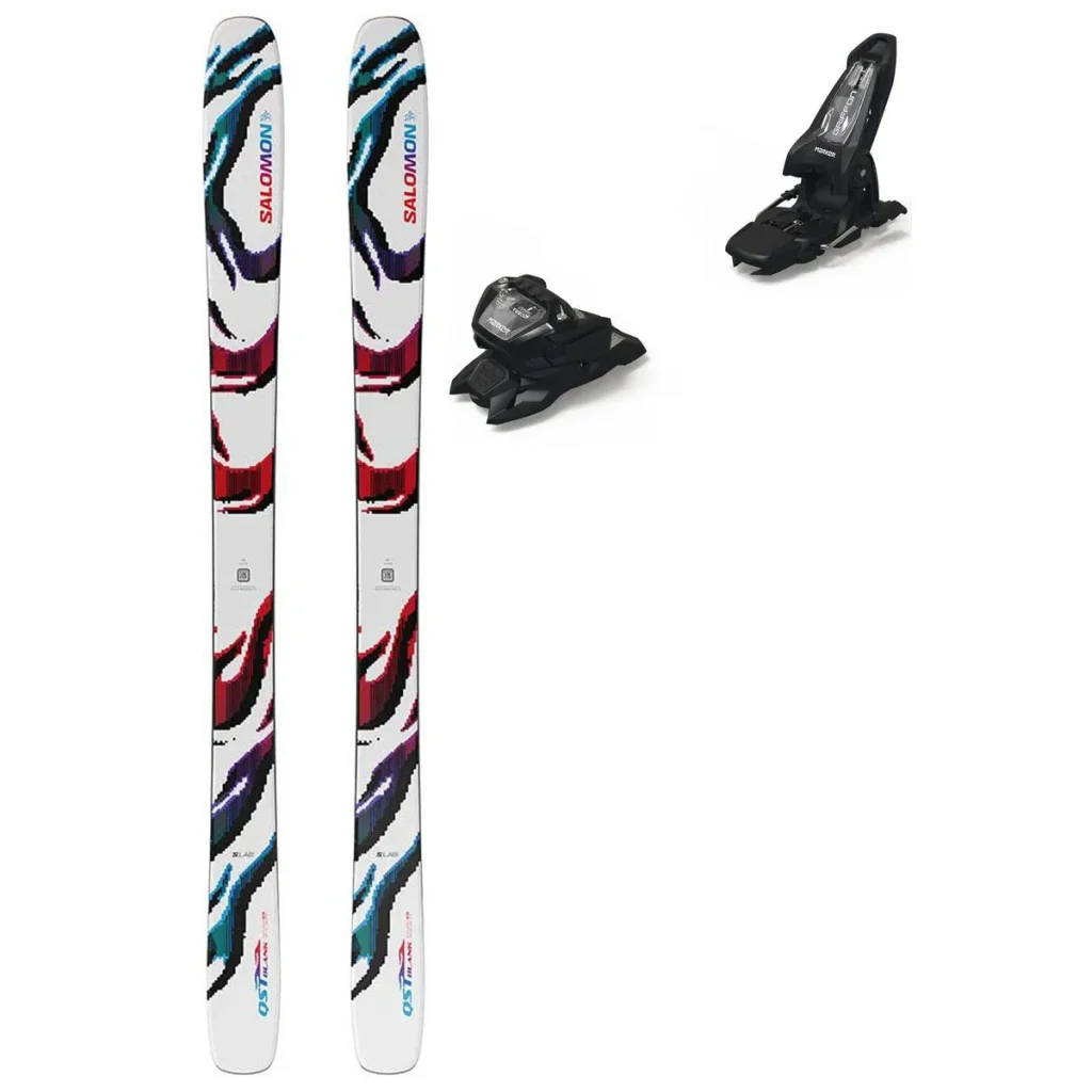 SALOMON S/lab qst blank /blanc rouge process bleu + Fix MARKER Griffon 13 ID /noir