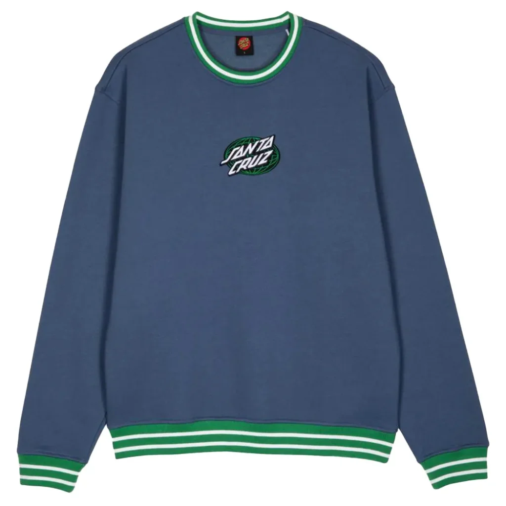 SANTA CRUZ Global Oval Dot Front Crew /heritage bleu